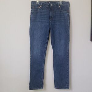 Gap Jean Womens sz 30 Long High Rise Slim Boyfriend Dark Wash Denim
